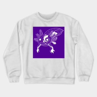 cute ajolote axolotl ecopop in xochimilco patterns wallpaper Crewneck Sweatshirt